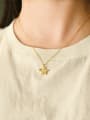 thumb 925 Sterling Silver Rhinestone Gold Star Dainty Necklace 1