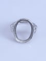 thumb 925 Sterling Silver 18K White Gold Plated Heart Ring Setting Stone size: 15*20mm 0
