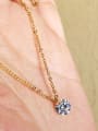thumb 925 Sterling Silver Cubic Zirconia Round Dainty Necklace 1