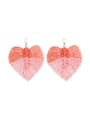thumb Alloy Cotton Heart Artisan Hand-Woven Drop Earring 2
