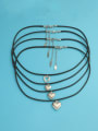 thumb Titanium Steel  Heart Pendant  Minimalist Leather rope Necklace 4