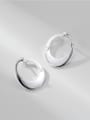 thumb 925 Sterling Silver Smotth Round Minimalist Stud Earring 0