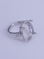 thumb 925 Sterling Silver 18K White Gold Plated Oval Ring Setting Stone size: 14*19mm 2