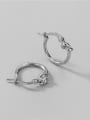 thumb 925 Sterling Silver Round Knot Minimalist Huggie Earring 3
