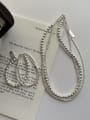 thumb 925 Sterling Silver Trend Geometric Bracelet and Necklace Set 0