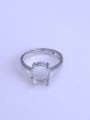 thumb 925 Sterling Silver 18K White Gold Plated Oval Ring Setting Stone size: 9*11mm 0