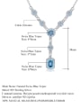 thumb 925 Sterling Silver Swiss Blue Topaz Geometric Luxury Necklace 3