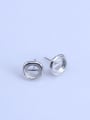 thumb 925 Sterling Silver 18K White Gold Plated Round Earring Setting Stone size: 8*8mm 0