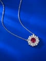thumb 925 Sterling Silver Cubic Zirconia Flower Luxury Necklace 1