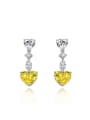 thumb 925 Sterling Silver High Carbon Diamond Heart Luxury Earring 0