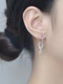 thumb 925 Sterling Silver Asymmetric Geometric Vintage Drop Earring 1