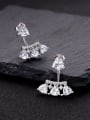 thumb 925 Sterling Silver Cubic Zirconia Geometric Luxury Cluster Earring 3