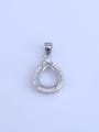 thumb 925 Sterling Silver Rhodium Plated Water Drop Pendant Setting Stone size: 8.5*10.5mm 0