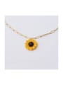 thumb Stainless steel Resin Flower Cute Necklace 0