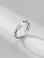 thumb 925 Sterling Silver Geometric Vintage Strap Splicing Square Band Ring 0