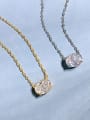 thumb 925 Sterling Silver Cubic Zirconia Geometric Dainty Necklace 0