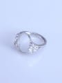 thumb 925 Sterling Silver 18K White Gold Plated Geometric Ring Setting Stone size: 12*16mm 1