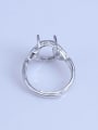 thumb 925 Sterling Silver 18K White Gold Plated Geometric Ring Setting Stone size: 10*13mm 1
