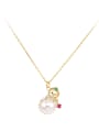 thumb 925 Sterling Silver Imitation Pearl Irregular Gourd Minimalist Necklace 2