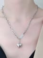 thumb 925 Sterling Silver Heart Vintage Asymmetrical  Chain Necklace 1