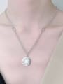 thumb 925 Sterling Silver Irregular Vintage Sun Round Pendant Necklace 1