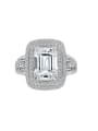 thumb 925 Sterling Silver Cubic Zirconia Geometric Statement Ring 2