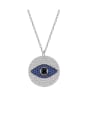 thumb 925 Sterling Silver Cubic Zirconia Evil Eye  Minimalist Round Pendant  Necklace 3