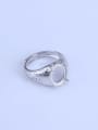 thumb 925 Sterling Silver 18K White Gold Plated Geometric Ring Setting Stone size: 9.5*11.5mm 2