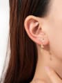 thumb 925 Sterling Silver Cubic Zirconia Flower Dainty Stud Earring 1