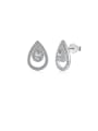 thumb 925 Sterling Silver Cubic Zirconia Water Drop Dainty Cluster Earring 2