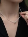 thumb 925 Sterling Silver Cubic Zirconia Geometric Dainty Necklace 1