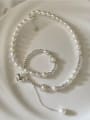 thumb 925 Sterling Silver Freshwater Pearl Heart Dainty Necklace 0