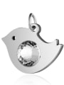 thumb Stainless steel White Crystal Bird Charm Height : 19mm , Width: 17.5 mm 1