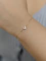thumb 925 Sterling Silver Cubic Zirconia Heart Minimalist Link Bracelet 2