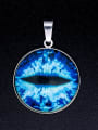 thumb Stainless steel Blue Glass Evil Eye Charm Height : 38 mm , Width: 26.5 mm 1