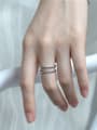 thumb 925 Sterling Silver Irregular Vintage Stackable Double Twist Ring 1