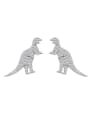 thumb 925 Sterling Silver Cubic Zirconia Dinosaur Luxury Cluster Earring 0