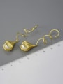 thumb 925 Sterling Silver Imitation Pearl Flower Artisan Hook Earring 2