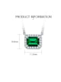 thumb 925 Sterling Silver High Carbon Diamond Green Geometric Dainty Necklace 2