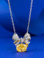 thumb 925 Sterling Silver High Carbon Diamond Yellow Bowknot Dainty Necklace 1