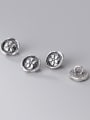 thumb S925 silver 7mm matte old small petal buttons 2