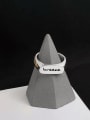 thumb 925 Sterling Silver Geometric Letter Minimalist Band Ring 2