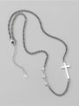 thumb 925 Sterling Silver Cross Vintage Hollow Chain Necklace 0