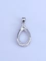 thumb 925 Sterling Silver Rhodium Plated Water Drop Pendant Setting Stone size: 11*18mm 0