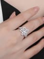 thumb 925 Sterling Silver Cubic Zirconia Irregular  Flower Luxury Band Ring 1