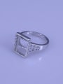 thumb 925 Sterling Silver 18K White Gold Plated Geometric Ring Setting Stone size: 9*12mm 1
