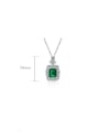 thumb 925 Sterling Silver High Carbon Diamond Green Geometric Luxury Necklace 2