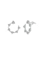 thumb 925 Sterling Silver Cubic Zirconia Geometric Dainty Cluster Earring 2