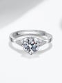 thumb 925 Sterling Silver Moissanite Flower Dainty Band Ring 3