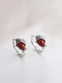 thumb 925 Sterling Silver Carnelian Fish Vintage Band Ring 2